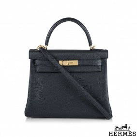 Hermés Kelly Touch 28cm Noir Matte Alligator & Noir Togo GHW Hermés Kelly Touch 28cm Noir Matte Alligator & Noir Togo GHW